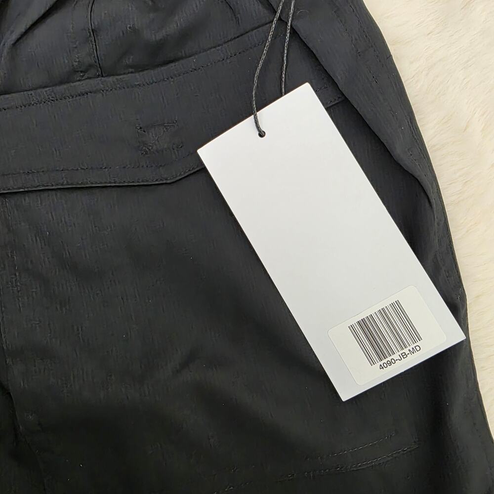 Girlfriend Collective Mercer Camp High Waist Paperbag Short Black Medium NWT - Picture 2 of 8